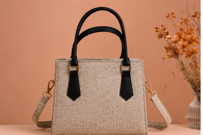 Elegant Beige Textured Tote Bag for Women | Premium Handbag with Shoulder Strap