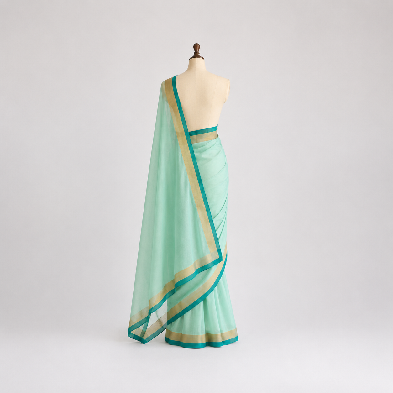 Sunshine Yellow Saree with Orange & Pink Border
