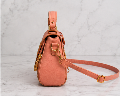 Elegant Quilted Pink Top Handle Crossbody Handbag for Women